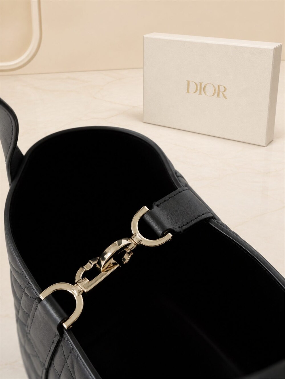 Dior Toujours Mini Vertical Black Cannage Leather Tote Bag - Picture 4 of 9